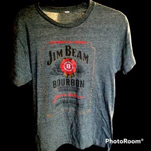 Jim Beam Bourbon Short Sleeve Graphic Tshirt. Gray. Large